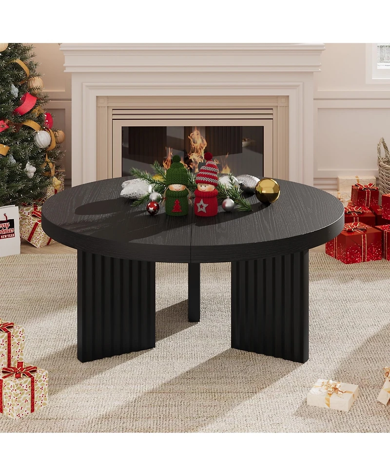 gaomon Round Coffee Table, Coffee Table for Living Room, Wood Center Table, Small Space