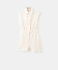 Mango Women's Embroidered Cutwork Romper