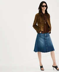 Mango Women's Buttons Suede Leather Jacket