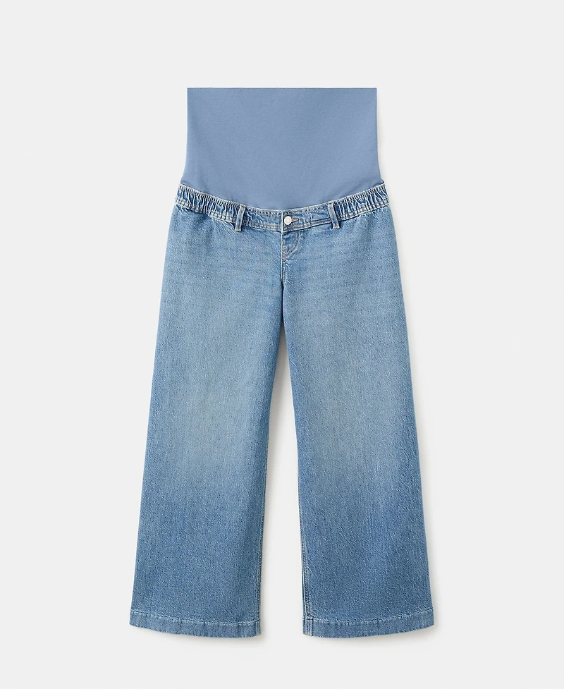 Mango Women's Wide Leg Maternity Jeans