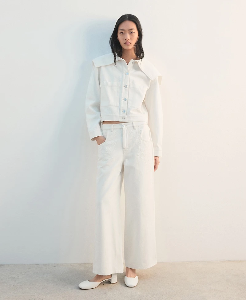 Mango Women's Lapels Denim Jacket