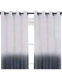 Kate Aurora Tropical Living Semi Matte Sheer Ombre Chic Grommet Top Window Curtains - 52 in. W x 84 L