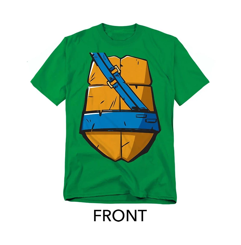 Teenage Mutant Ninja Turtles Men's Leonardo Shell Front Back T-Shirt