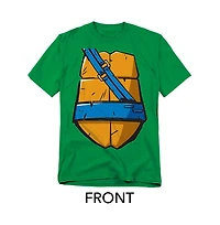 Teenage Mutant Ninja Turtles Men's Leonardo Shell Front Back T-Shirt