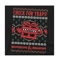D&D Men's Dungeons And Dragons Check For Traps Ugly Christmas T-Shirt