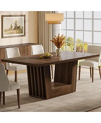 Tribesigns 63-Inch Dining Table for 4-6, Farmhouse Rectangular Kitchen Dinner Table, Wood Dining Room Furniture