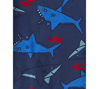 Carter's Boys' Toddler 2T-5T Short-Sleeve T-Shirt and Snug-Fit Shorts, 4-Piece Pajama Set