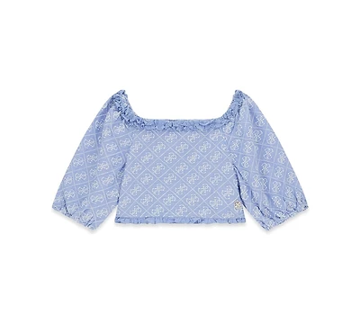 Guess Girls' 7-16 Off-the-Shoulder Oxford Top