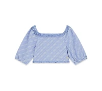 Guess Girls' 7-16 Off-the-Shoulder Oxford Top