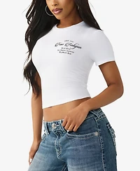 True Religion Women's Crystal Buddha Baby T-Shirt