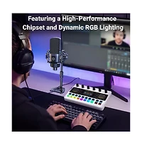 Zealsound Multifunctional Podcast Microphone Bundle with Live Sound Card Audio Mixer