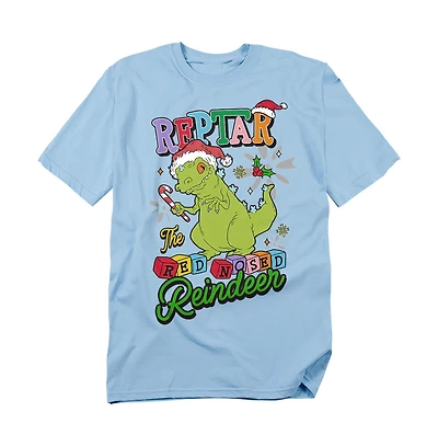 Rugrats Men's Christmas Reptar The Red Nosed Reindeer T-Shirt
