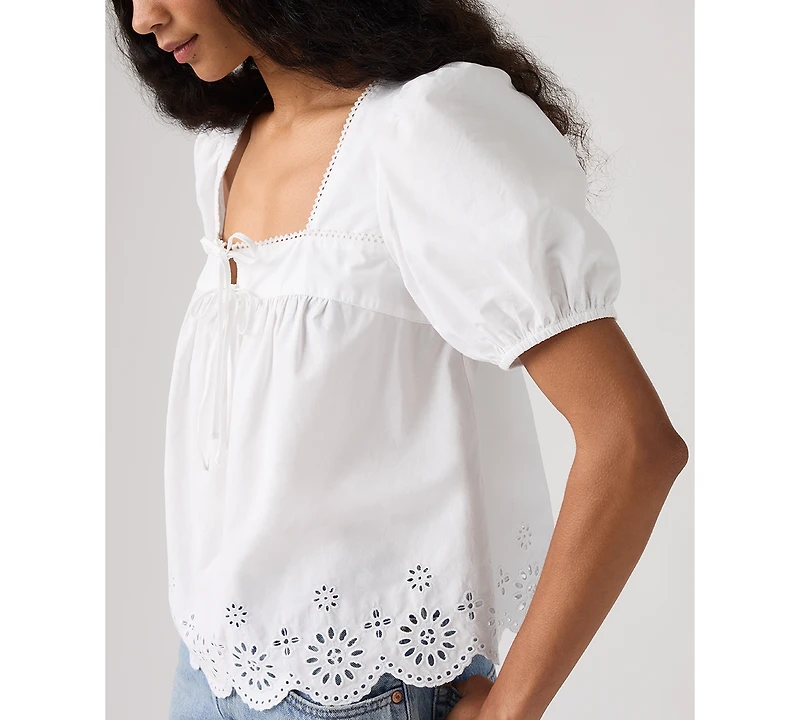 Levi's Women's Short-Sleeve Cutwork Blouse