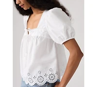 Levi's Women's Short-Sleeve Cutwork Blouse