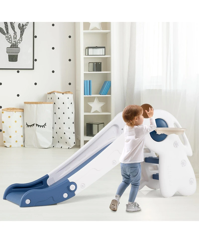 Mecale 3-in-1 Toddler Slide Climber Playset with Basketball Hoop and Ball