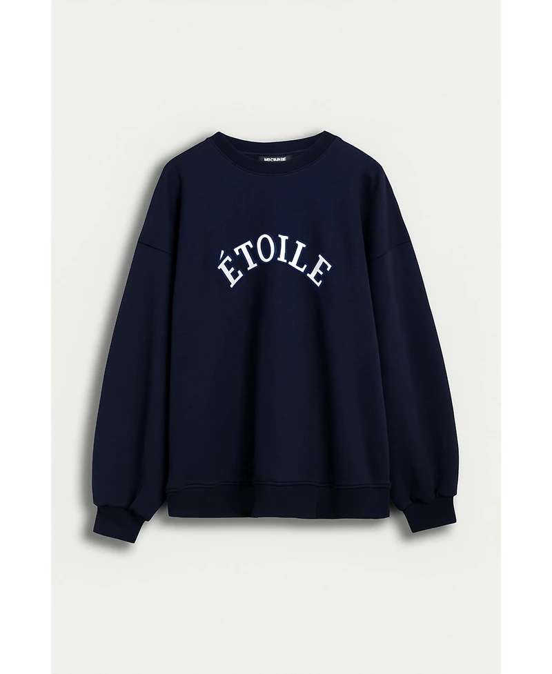 Nocturne Women's Woven Text Logo Sweatshirt