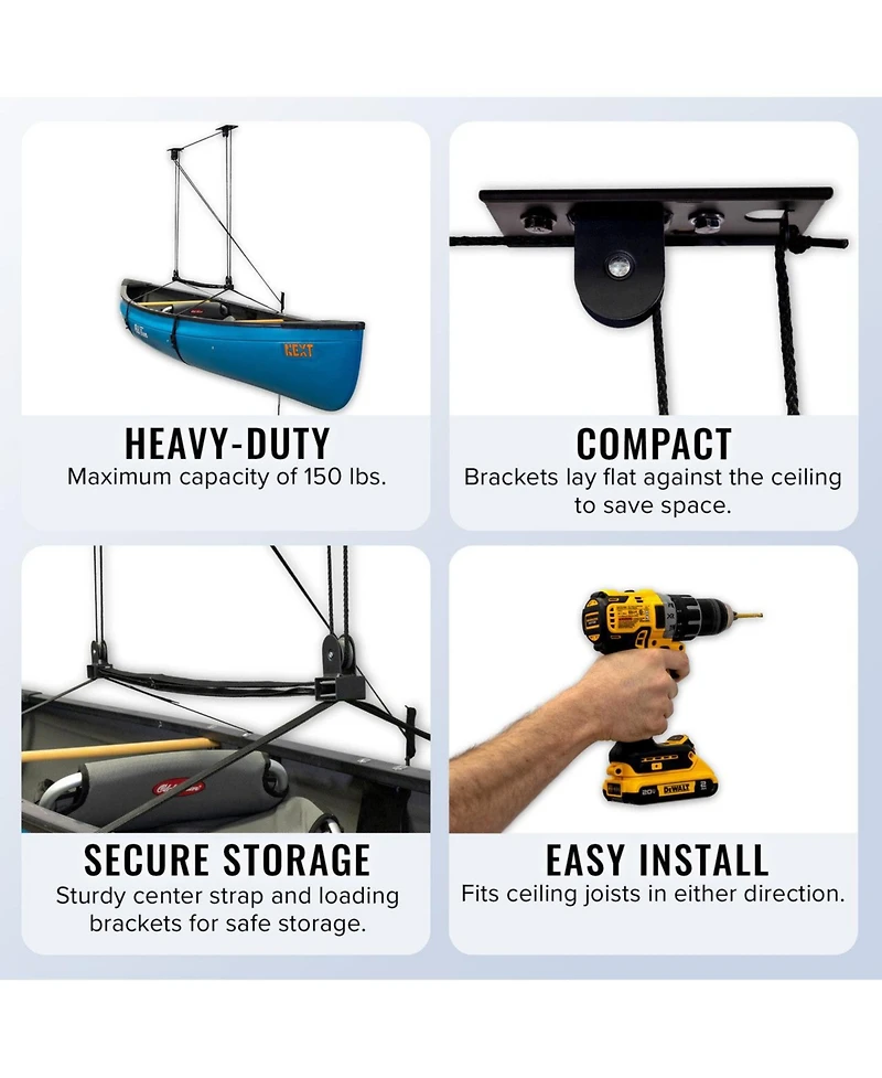 StoreYour Cargo Box Hoist | Holds up to 150 lbs | Up to 14' Lift