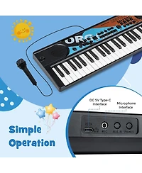 Mecale 49-Key Portable Kids Electric Piano Keyboard with 8 Rhythms & 8 Tones for Fun Learning
