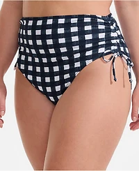 Lands' End Women's Pique High Waisted Adjustable Bikini Bottoms