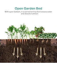 Gymax Wooden Raised Garden Bed Kit - Elevated Planter Box For Growing Herbs Vegetable