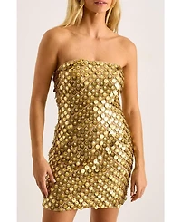 Nasty Gal Women's Layered Disc Bandeau Mini Dress