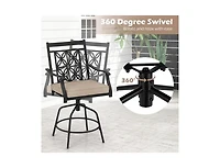 Slickblue 2-Piece Outdoor Swivel Bar Stool Set with Padded Cushions