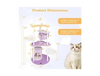 Aostirmotor 62" Large Cat Tower with Metal Frame & Jumping Platforms, Sturdy Indoor Cat Furniture