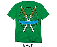 Teenage Mutant Ninja Turtles Men's Leonardo Shell Front Back T-Shirt