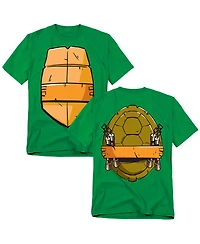Teenage Mutant Ninja Turtles Men's 2012 Michelangelo Shell Front Back T-Shirt