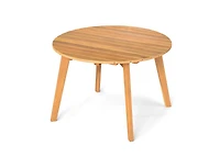 Slickblue Outdoor Round Side Table in Acacia Wood with Slatted Design