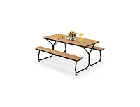 Slickblue Outdoor 6 Ft Picnic Table with Bench Seating for 6 to 8
