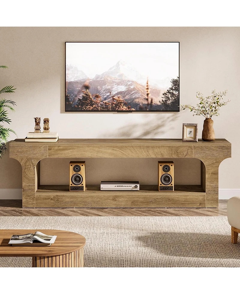 Tribesigns 63-Inch Tv Stand for 55/60/65/75-Inch Tvs, Farmhouse TV Console, Entertainment Center Television Stand