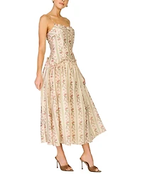 Line & Dot Women's Straight Neck Maxi Dress