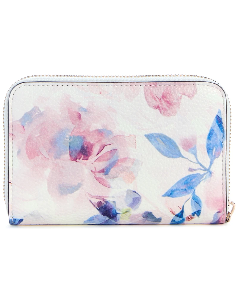 Guess Lucci Boxed Floral Print Medium Zip Around Wallet