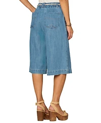 Democracy Petite Skyrise Relaxed Fit Rope Tie-Belt Denim Shorts