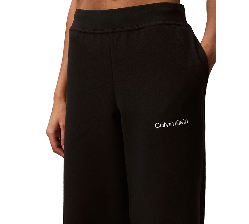 Calvin Klein Performance Women's Brushed Cropped Wide-Leg Sweatpants