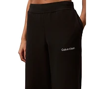 Calvin Klein Performance Women's Brushed Cropped Wide-Leg Sweatpants