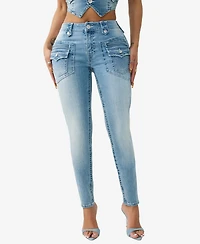True Religion Women's Jennie Skinny Mid-Rise Retro Pocket Jeans