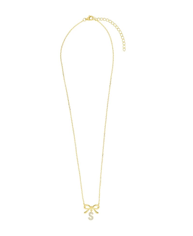 Macy's Gold Plated Bow Initial Necklaces