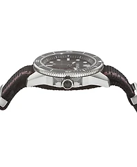 Versace Men's Greca Force Black Matte Silver Stainless Steel Watch, 42mm