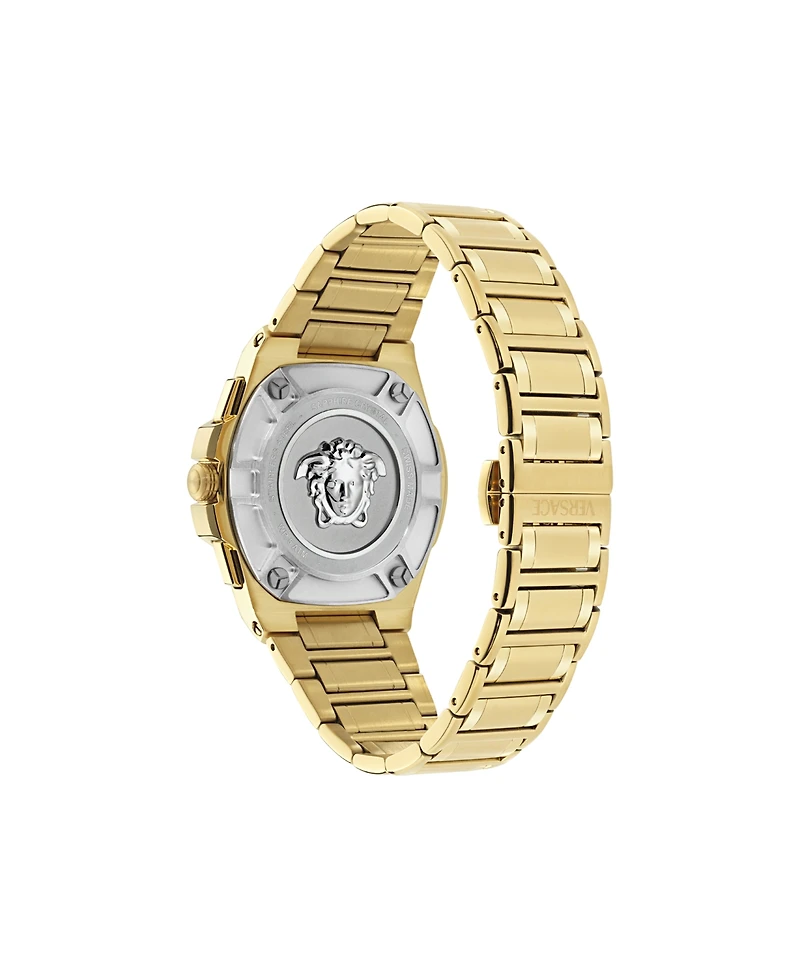 Versace Men's Greca Reaction Ip Yellow Gold Bracelet Watch, 43mm