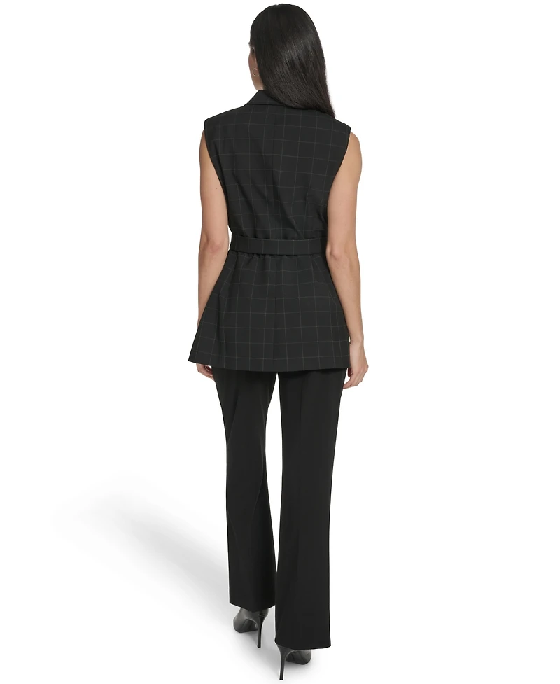Calvin Klein Women's Windowpane Tie-Waist Vest