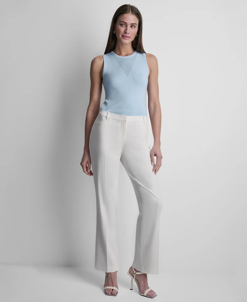Dkny Petite Mid-Rise Modern Fit Flared Pants