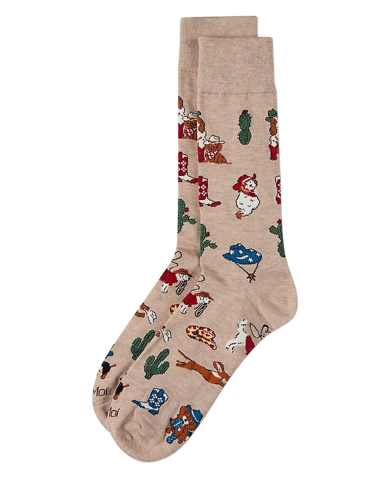 MeMoi Men's Rodeo Dogs Novelty Crew Socks