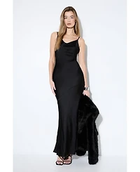 MissPap Women's Premium Satin Bow Bridesmaid Dress