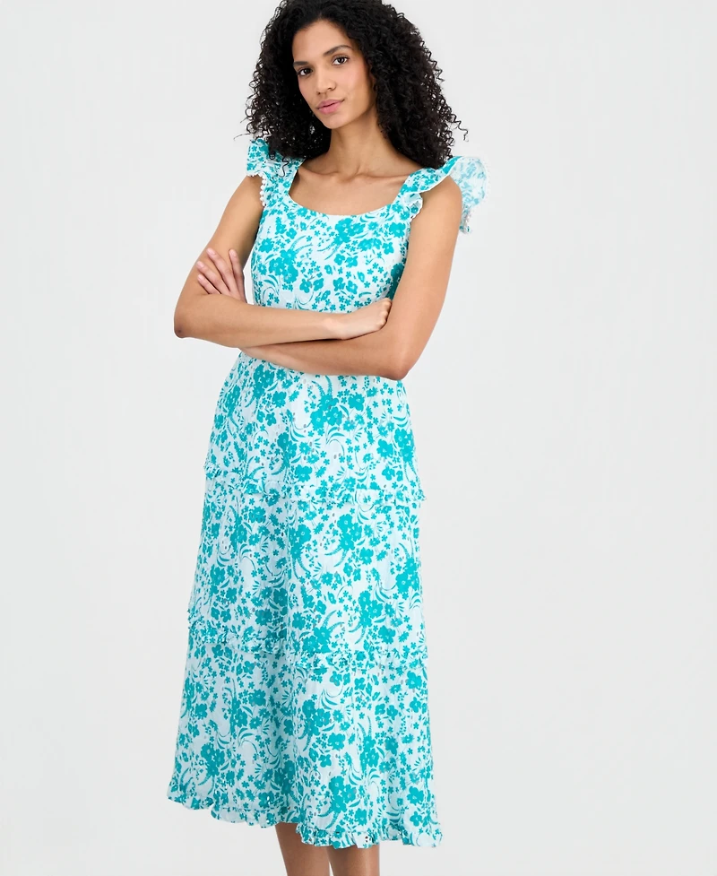 Anne Klein Women's Ruffled Tiered Midi Dress