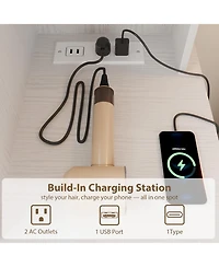 gaomon Makeup Vanity Desk with Sliding Mirror, Dressing Table Adjustable Lights, Girls Set Stool, 4 Compact Drawers