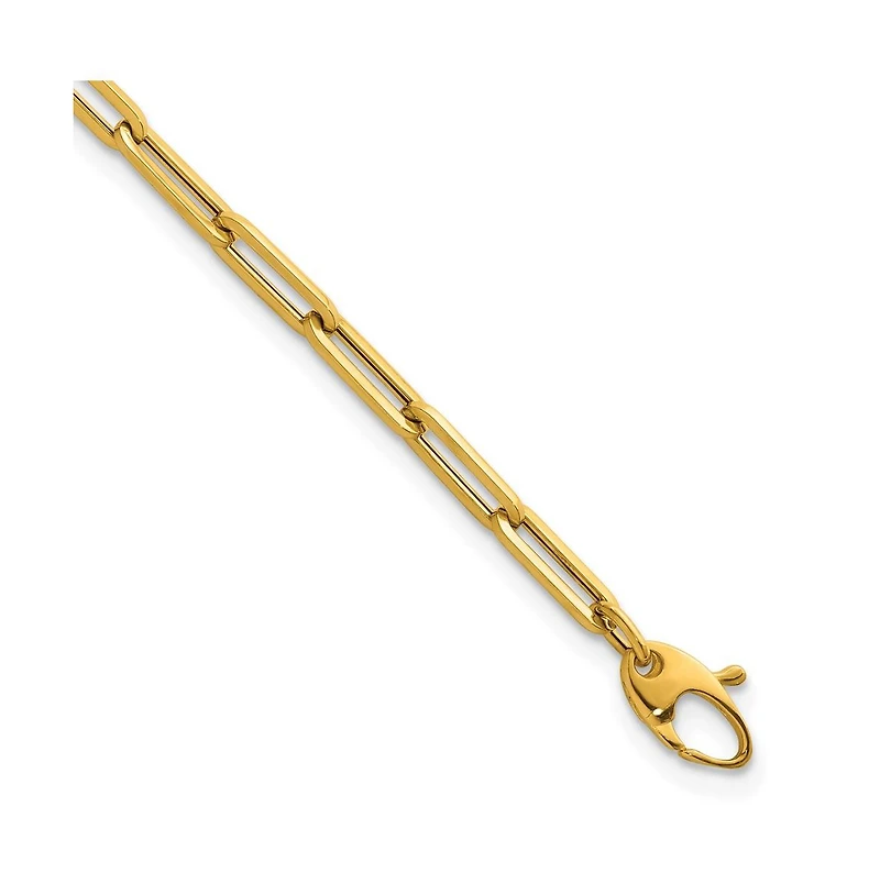 Curata Jewelry Solid 18k Gold Italian 7.5 Inch 4mm Paperclip Link Bracelet
