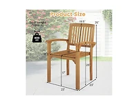 Slickblue Patio Outdoor Chair Featuring Slatted Seat and Curved Comfort