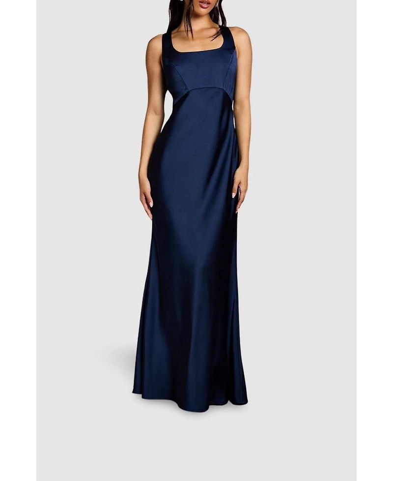 Coast Women's Square Neck Satin Bow Dress